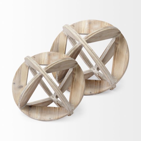 Natural Wood Geometric Decor Piece - Image 3