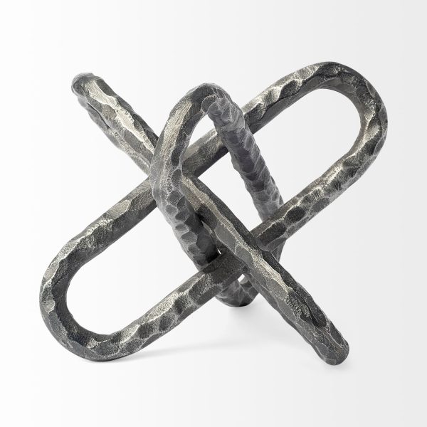 Silver Metal Chain Link Sculpture - Image 2