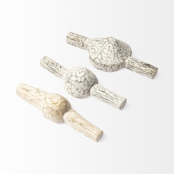 Set Of Three White Wooden Measuring Cup Decor - Image 2