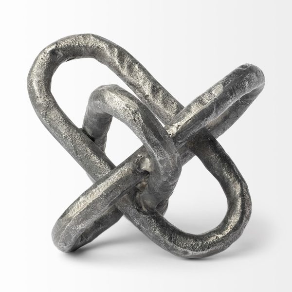 Petite Silver Metal Chain Link Sculpture - Image 2
