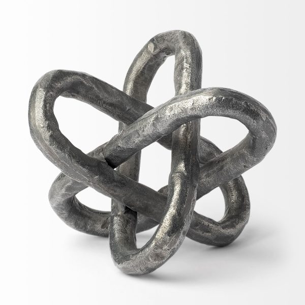 Petite Silver Metal Chain Link Sculpture - Image 3