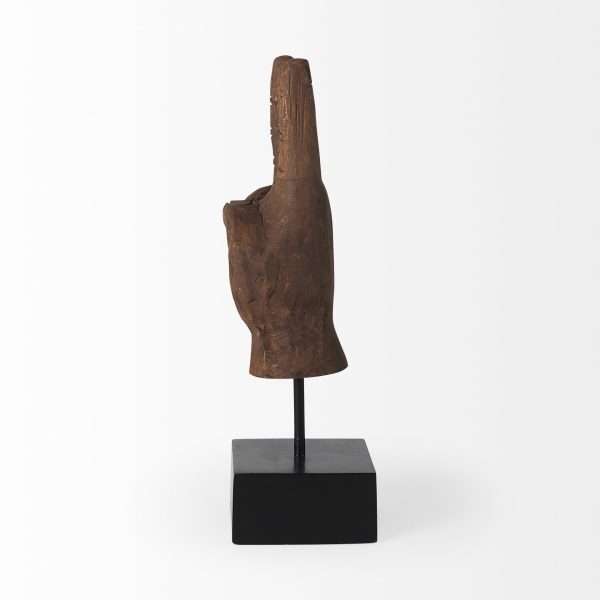 Dark Brown Wooden Peace Sign Decor Piece - Image 3