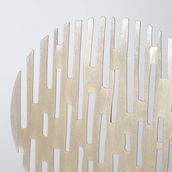 17" Contemporary Rustic Gold Flat Round Sculpture - Image 3