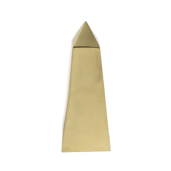 Set Of Two Gold Metal Elongated Pyramid Decor Pieces - Image 2