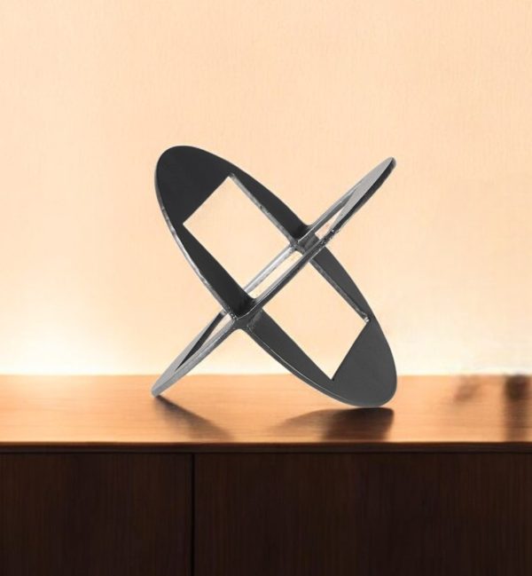 Petite Black Metal Geometric Decor Piece