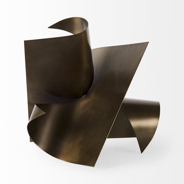 18" Contempo Antiqued Gold Abstract Sculpture - Image 2