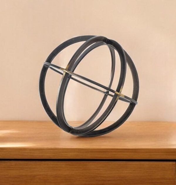 Jumbo Black Metal Circular Decorative Object - Image 2
