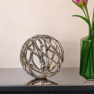 Petite Gold Metal Tree Branch Sculpture