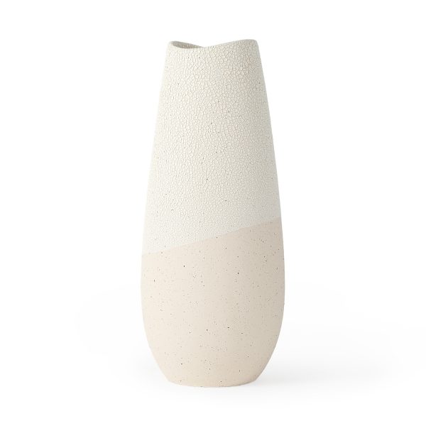 Blush Two Tone Organic Crackle Glaze Ceramic Vase - Image 2