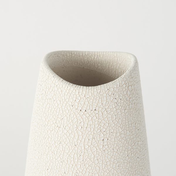 Blush Two Tone Organic Crackle Glaze Ceramic Vase - Image 3