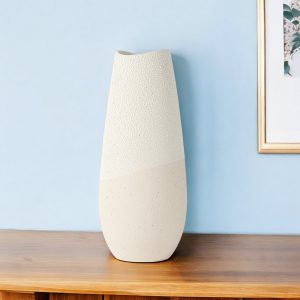 Blush Two Tone Organic Crackle Glaze Ceramic Vase