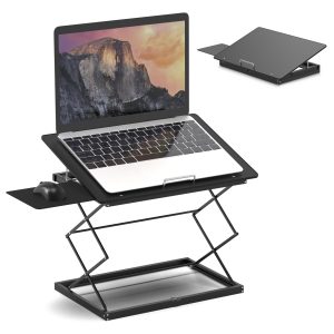 Black Compact Folding Laptop Desk or Laptop Stand with Mousepad