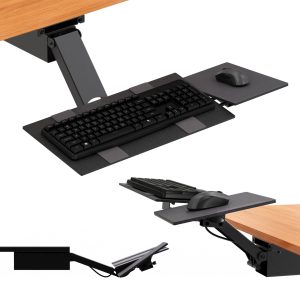 Black Ergonomic Under Desk Pull Out Keyboard Sit or Stand Tray