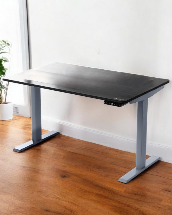 30" Adjustable Black and Gray Stainless Steel Computer Desk - Image 2