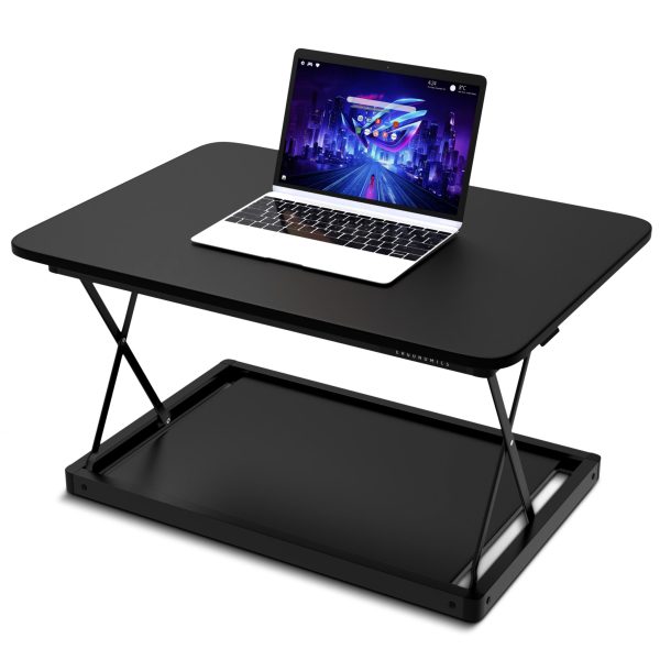 20" Adjustable Black Stainless Steel Standing Desk Converter - Image 3