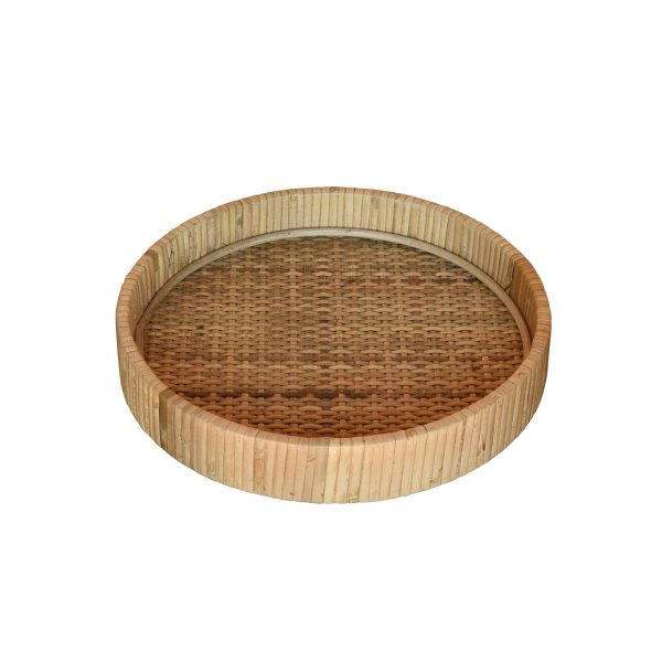 Petite Braided Bamboo Round Tray - Image 3