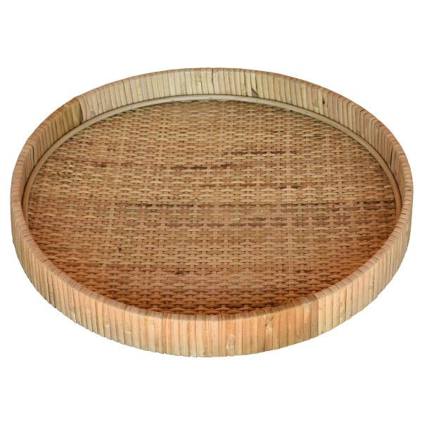 Jumbo Braided Bamboo Round Tray - Image 2