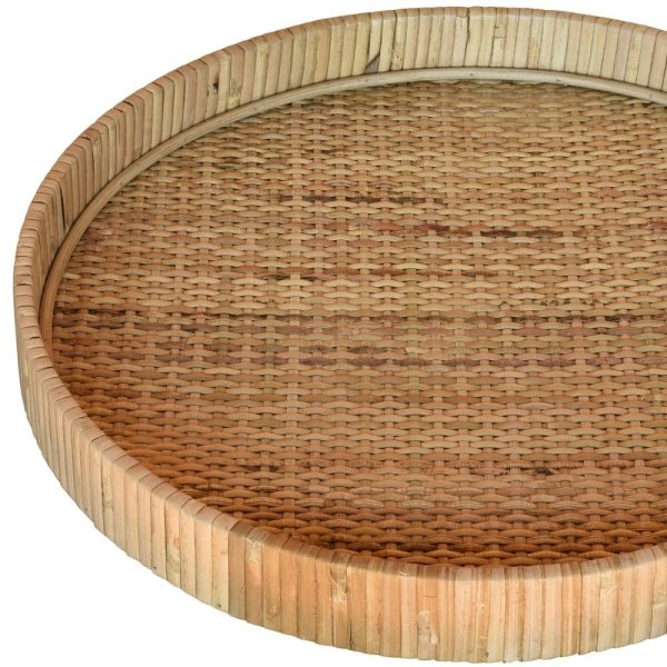 Jumbo Braided Bamboo Round Tray - Image 3