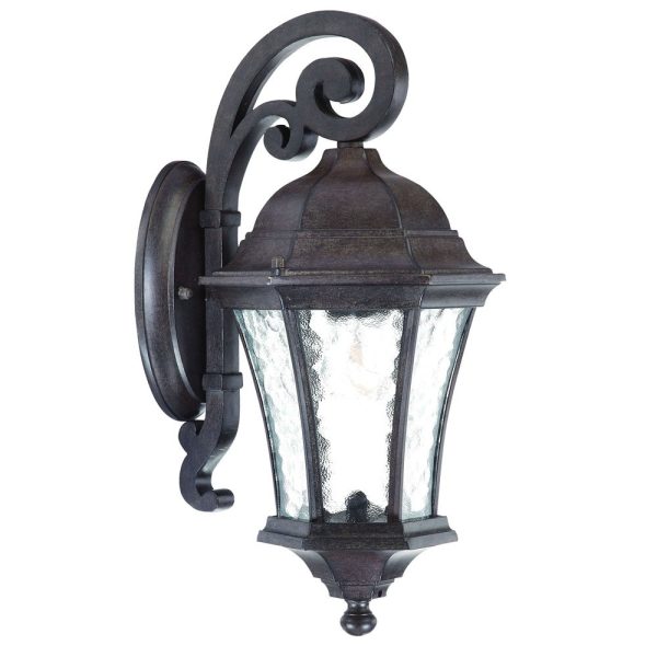 Antique Black Tapered Hanging Lantern Wall Light - Image 3