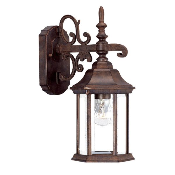 Petite Brown Domed Hanging Glass Lantern Wall Light - Image 3