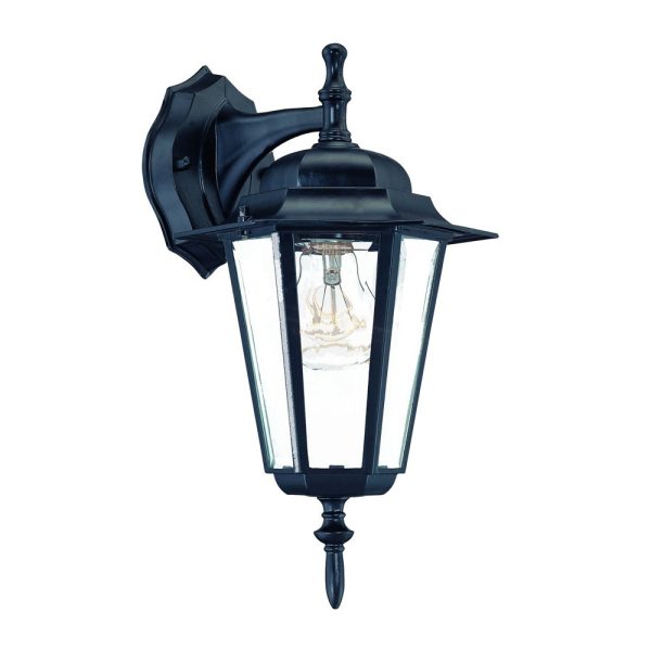 Matte Black Glass Hanging Lantern Wall Light - Image 3