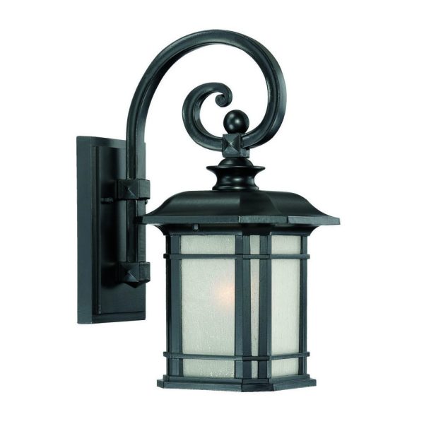 Matte Black Frosted Linen Glass Lantern Wall Light - Image 3