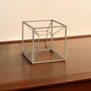 Jumbo Metal 3D Cube Decorative Sculpture