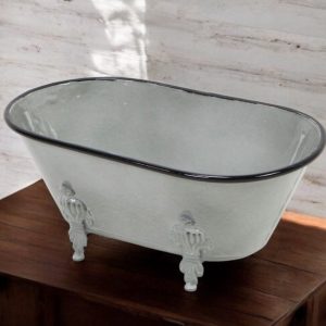 12" Light Gray Bathtub Decorative Sculpture