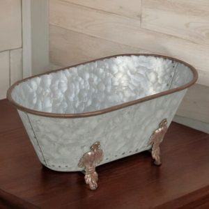 Jumbo Hammered Metal Bathtub Sculpture