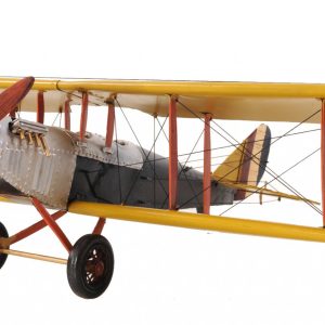 8" Yellow Red And Gray Metal Hand Painted AirPlane