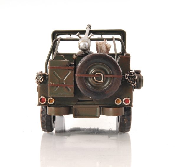 6" Army Green Metal Hand Painted Decorative Truck - Image 3
