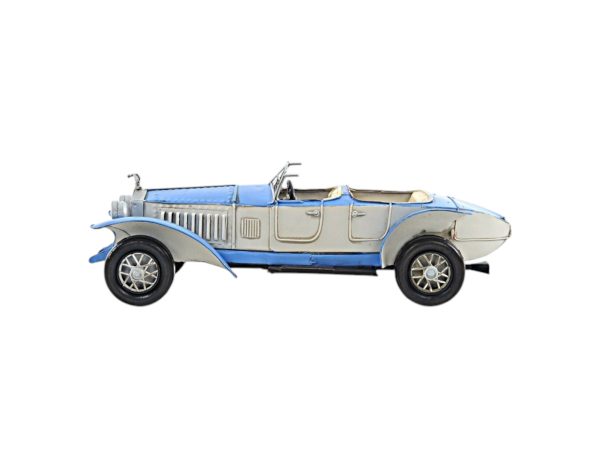 4" White Metal Hand Painted Model Car Tabletop Sculpture - Image 2