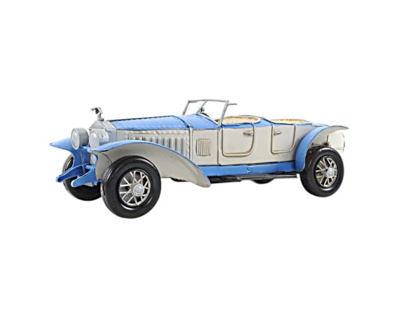4" White Metal Hand Painted Model Car Tabletop Sculpture - Image 3
