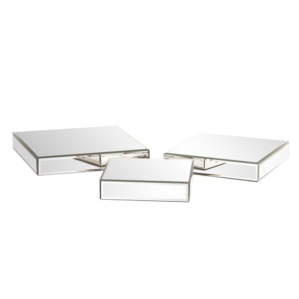 Set of Three Mirrored Rectangular Display Platforms - Image 2