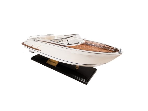 11" White Wood Yacht Model Sculpture - Image 3