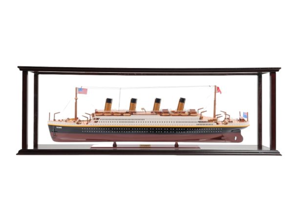 15" Black and Red 1912 RMS Titanic Large Display Case Boat Hand Painted Decorative Boat - Image 2