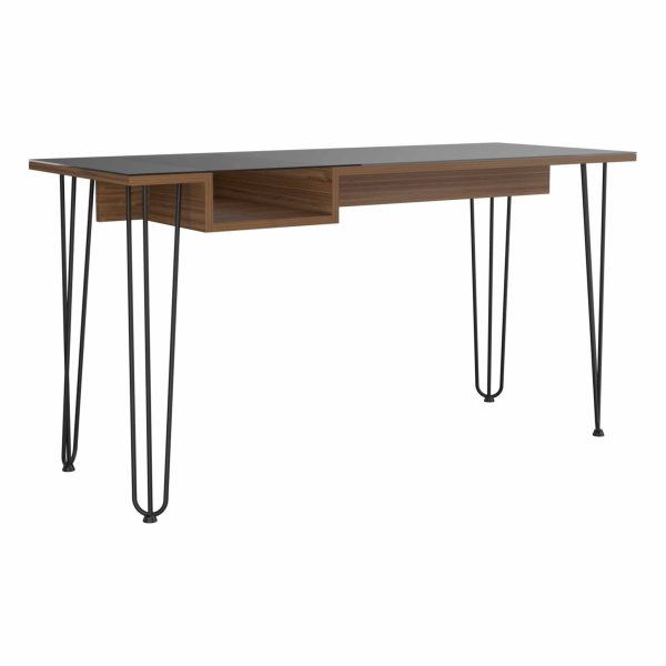 55" Brown and Black Computer Desk - Image 3