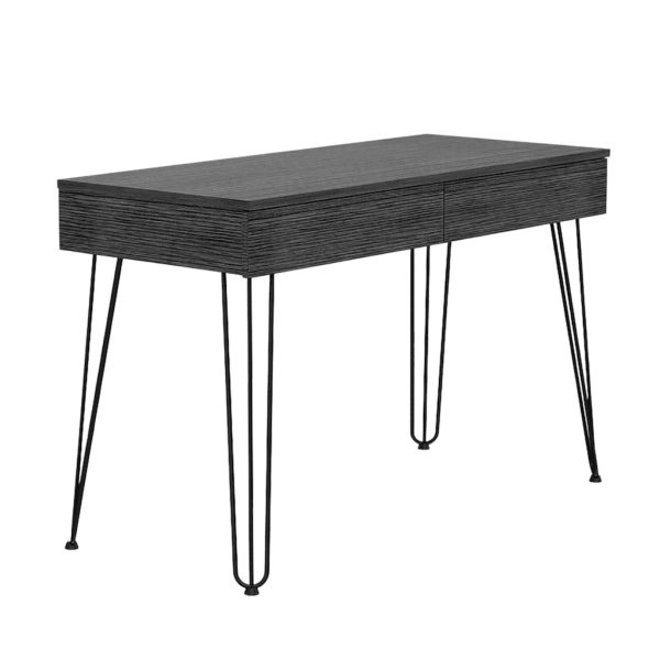 47" Gray and Black Computer Desk With Two Drawers - Image 3