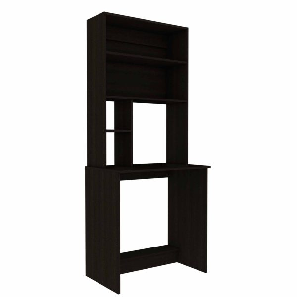 30" Black Computer Desk With Hutch - Image 2