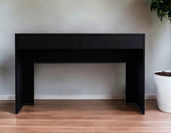 47" Black Computer Desk with Two Drawers - Image 2