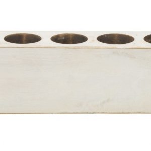 Distressed White 7 Hole Sugar Mold Candle Holder