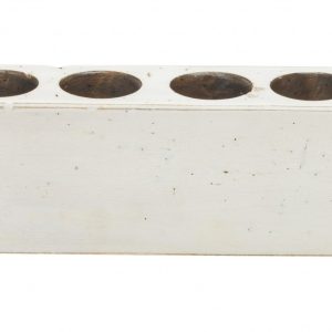 Distressed White 8 Hole Sugar Mold Candle Holder