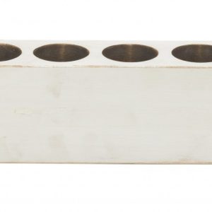 Distressed White 10 Hole Sugar Mold Candle Holder