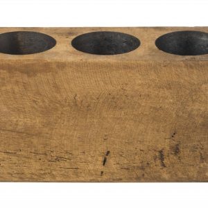 Distressed Maple Stain 3 Hole Sugar Mold Candle Holder