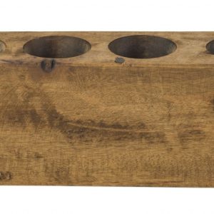 Distressed Maple Stain 4 Hole Sugar Mold Candle Holder