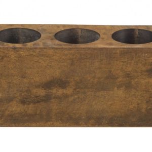 Distressed Maple Stain 7 Hole Sugar Mold Candle Holder