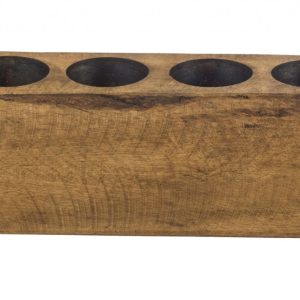 Distressed Maple Stain 8 Hole Sugar Mold Candle Holder