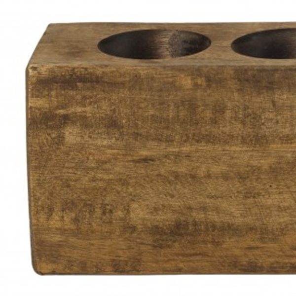 Distressed Maple Stain 12 Hole Sugar Mold Candle Holder - Image 3