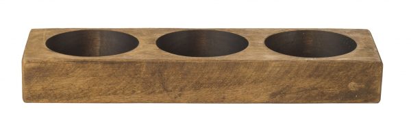 Distressed Maple Stain 3 Hole Cheese Mold Candle Holder - Image 2