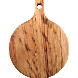 12" Natural Wood Anti Bacterial Round Pizza Paddle Board